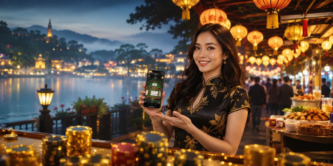 Người chơi bài tại chợ đêm Đà Lạt trong không khí se lạnh đặc trưng của thành phố sương mù